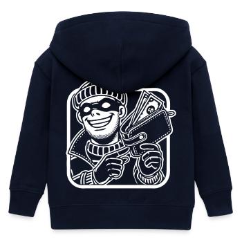 Méfiez-vous des pickpockets – Funny Thieves Design - Veste à capuche enfant bio Stanley/Stella - marine - Dos
