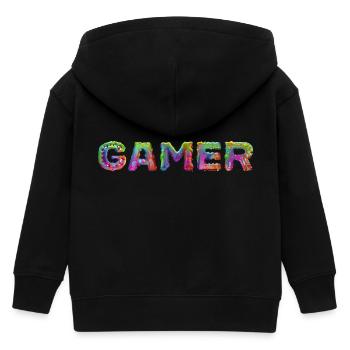 Gamer - Schriftzug - Kinder Organic Kapuzenjacke Mini Cultivator von Stanley/Stella - Schwarz - Hinten
