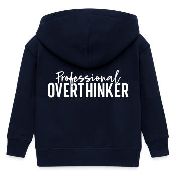 Professional Overthinker - Kids Organic Zip-up Hoodie by Stanley/Stella - navy - Back