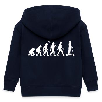 Evolution E-Scooter, Scooter électrique avec batterie - Veste à capuche enfant bio Stanley/Stella - marine - Dos