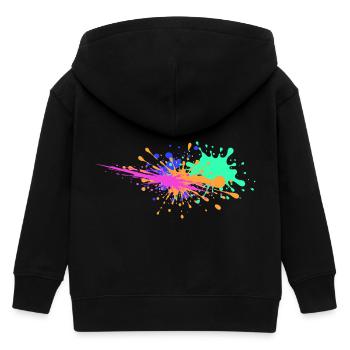 Farbkleckse Design außergewöhnlich - Kinder Organic Kapuzenjacke Mini Cultivator von Stanley/Stella - Schwarz - Hinten