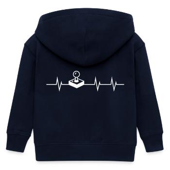 Heartbeat of a Gamer - Game Over? Never. - Kinder Organic Kapuzenjacke Mini Cultivator von Stanley/Stella - Navy - Hinten