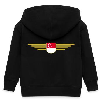 Singapur Fan Outfit Design T Shirt - Kinder Organic Kapuzenjacke Mini Cultivator von Stanley/Stella - Schwarz - Hinten