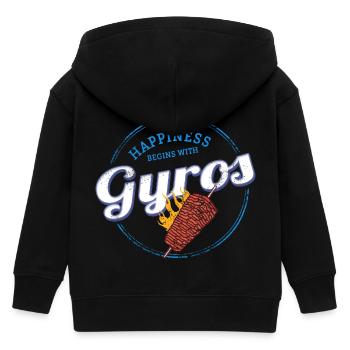 Gyros Restaurant Vintage Grèce Souvenir - Veste à capuche enfant bio Stanley/Stella - noir - Dos