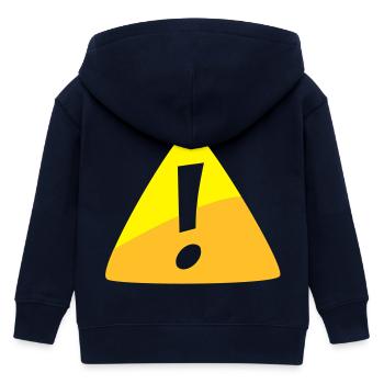 WARNING - Kids Organic Zip-up Hoodie by Stanley/Stella - navy - Back