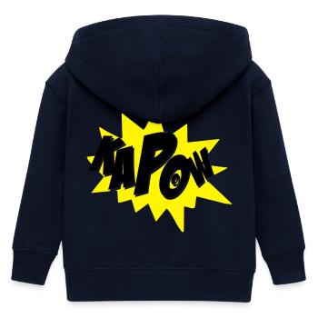 kapow - Kids Organic Zip-up Hoodie by Stanley/Stella - navy - Back