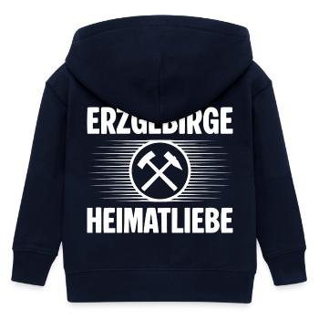 Erzgebirge Heimatliebe - Kinder Organic Kapuzenjacke Mini Cultivator von Stanley/Stella - Navy - Hinten