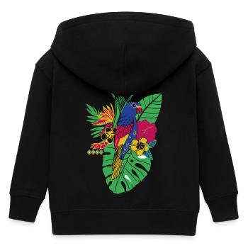 gaya fleur perroquet - Veste à capuche enfant bio Stanley/Stella - noir - Dos