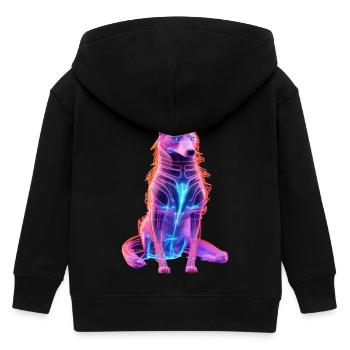 Néon Cyberwolf Art Design - Veste à capuche enfant bio Stanley/Stella - noir - Dos