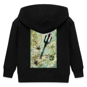 Trident mythique aux accents nautiques - Veste à capuche enfant bio Stanley/Stella - noir - Dos