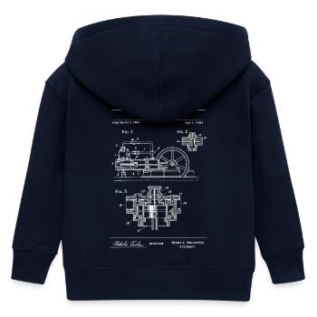 Dampflok-Bauplan - Kinder Organic Kapuzenjacke Mini Cultivator von Stanley/Stella - Navy - Hinten