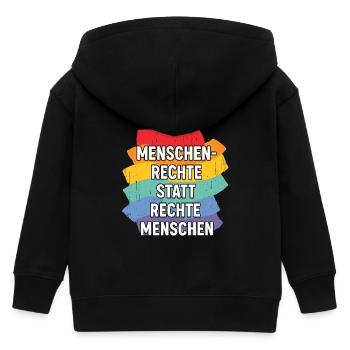 Menschenrechte statt rechte Menschen - Kinder Organic Kapuzenjacke Mini Cultivator von Stanley/Stella - Schwarz - Hinten