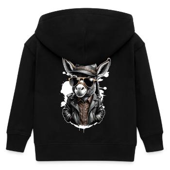 Cooler Esel - Kinder Organic Kapuzenjacke Mini Cultivator von Stanley/Stella - Schwarz - Hinten