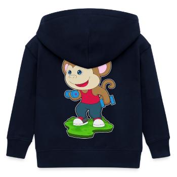 Affe Bodybuilder Hanteln Bodybuilding - Kinder Organic Kapuzenjacke Mini Cultivator von Stanley/Stella - Navy - Hinten