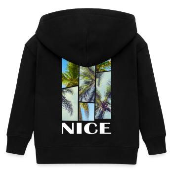 Nice Nice France Été Palmiers Plage Mer - Veste à capuche enfant bio Stanley/Stella - noir - Dos