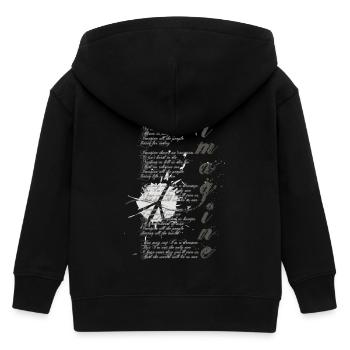 Imagine - Signe de paix graphique et paroles - Veste à capuche enfant bio Stanley/Stella - noir - Dos