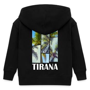 Tirana Tirane Albanien Sommer Palmen Strand Meer - Kinder Organic Kapuzenjacke Mini Cultivator von Stanley/Stella - Schwarz - Hinten