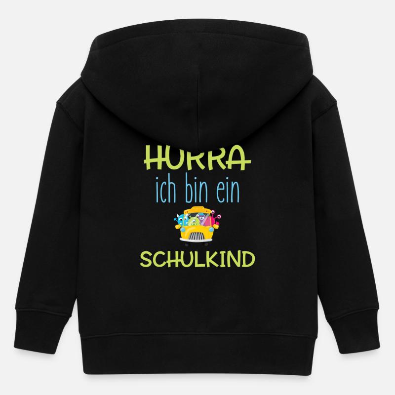 HURRA ich bin ein SCHULKIND - Kinder Organic Kapuzenjacke Mini Cultivator von Stanley/Stella - Schwarz