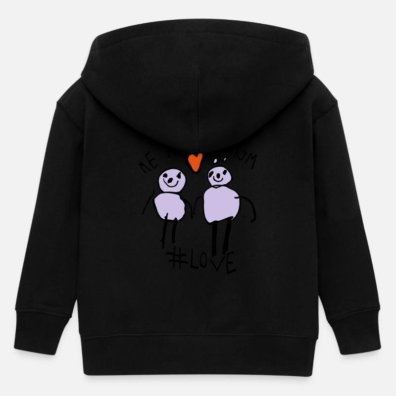 Moi et maman #Love - Veste à capuche enfant bio Stanley/Stella - noir