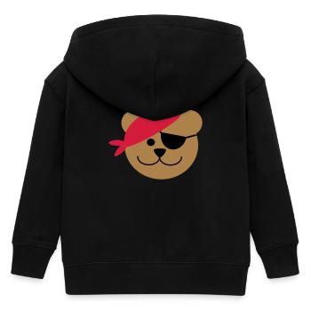 Piratenbär - Kids Organic Zip-up Hoodie by Stanley/Stella - black - Back