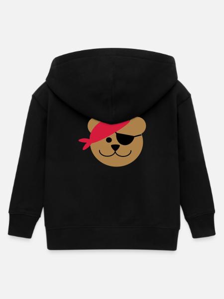 Piratenbär - Veste à capuche enfant bio Stanley/Stella - noir
