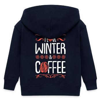 I Love Winter and Coffee - Kinder Organic Kapuzenjacke Mini Cultivator von Stanley/Stella - Navy - Hinten
