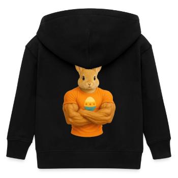 Osterhase mit Muskeln - Lustig - Kinder Organic Kapuzenjacke Mini Cultivator von Stanley/Stella - Schwarz - Hinten