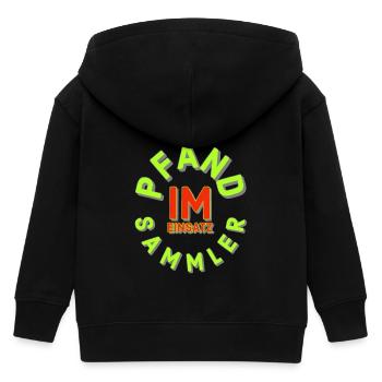 Pfandsammler im Einsatz - Kinder Organic Kapuzenjacke Mini Cultivator von Stanley/Stella - Schwarz - Hinten