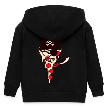 Nasty Fast Food Pizza Pirate Captain Eye Patch - Kids Organic Zip-up Hoodie by Stanley/Stella - black - Back