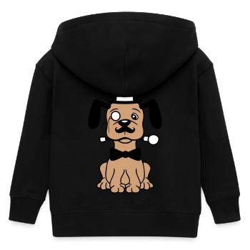 Chien M. Sir Cylindre Chapeau Monocle Lunettes Empire - Veste à capuche enfant bio Stanley/Stella - noir - Dos