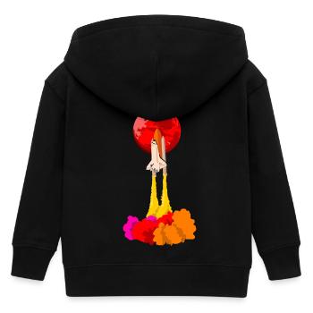 rocket - Kids Organic Zip-up Hoodie by Stanley/Stella - black - Back