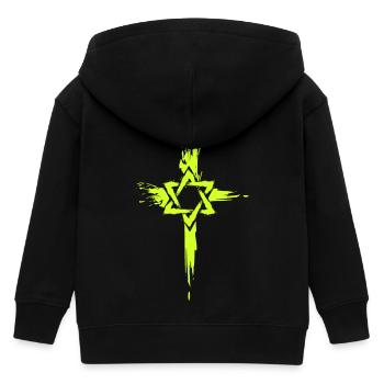 Messianic Jews cross symbol - Kids Organic Zip-up Hoodie by Stanley/Stella - black - Back