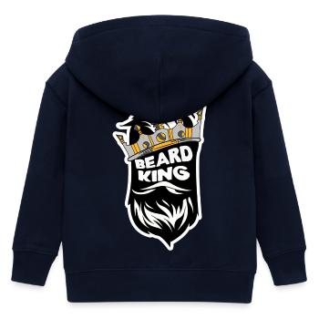 Beard Masculinity Statement Beard Hairstyle Beard Wearer - Kids Organic Zip-up Hoodie by Stanley/Stella - navy - Back