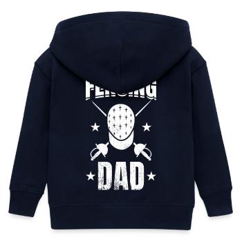Fencing Daddy - Kids Organic Zip-up Hoodie by Stanley/Stella - navy - Back