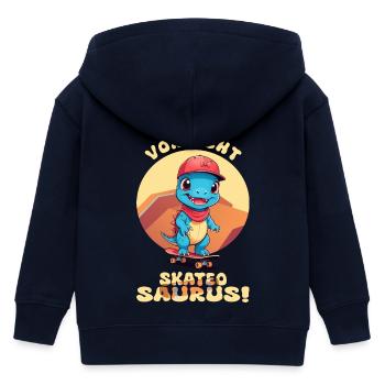 Vorsicht Skateosaurus - Kinder Organic Kapuzenjacke Mini Cultivator von Stanley/Stella - Navy - Hinten
