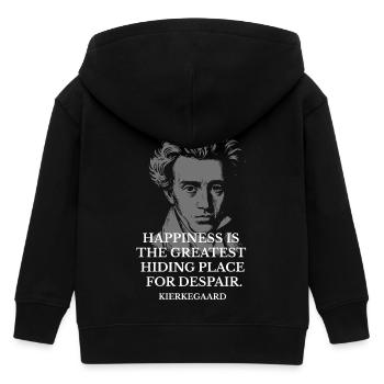 Kierkegaard Glückszitat-Tee - Kinder Organic Kapuzenjacke Mini Cultivator von Stanley/Stella - Schwarz - Hinten