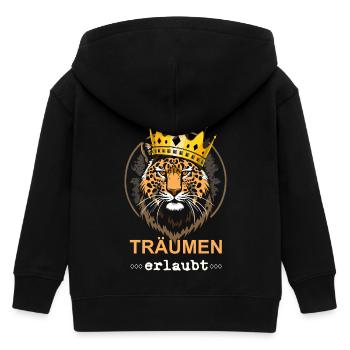 03 Tiger Traumen erlaubt - Kinder Organic Kapuzenjacke Mini Cultivator von Stanley/Stella - Schwarz - Hinten