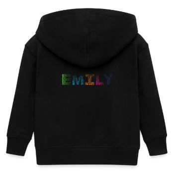 Emily Letter Name - Kids Organic Zip-up Hoodie by Stanley/Stella - black - Back