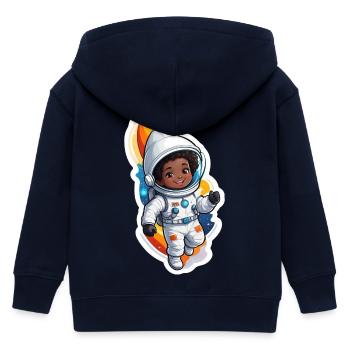 Niedlicher Astronauten-Charakter für Kinder - Kinder Organic Kapuzenjacke Mini Cultivator von Stanley/Stella - Navy - Hinten