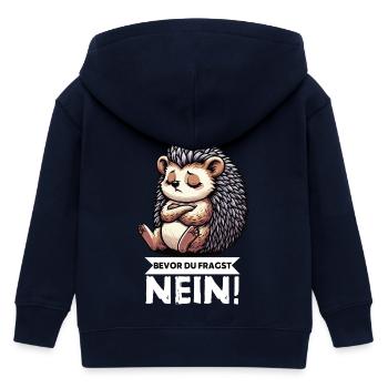 Before You Ask Hedgehog Hedgehog Lover Hedgehog Stinger - Kids Organic Zip-up Hoodie by Stanley/Stella - navy - Back