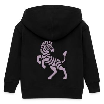 Zebra Silhouette Kunststück Minimal Design - Kinder Organic Kapuzenjacke Mini Cultivator von Stanley/Stella - Schwarz - Hinten