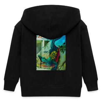 Peinture murale de crocodile, Mexico - Veste à capuche enfant bio Stanley/Stella - noir - Dos