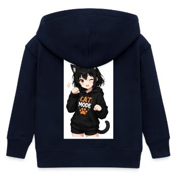 Héroïne Hoodie Mode Chat - Veste à capuche enfant bio Stanley/Stella - marine - Dos