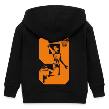 NUMMER 9 BASKETBALL 9. GEBURTSTAG - Kinder Organic Kapuzenjacke Mini Cultivator von Stanley/Stella - Schwarz - Hinten