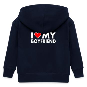 I love my boyfriend - Veste à capuche enfant bio Stanley/Stella - marine - Dos