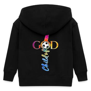 GOTT 7 JAHRE JESUS FUßBALL 7. GEBURTSTAG - Kinder Organic Kapuzenjacke Mini Cultivator von Stanley/Stella - Schwarz - Hinten
