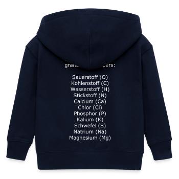 Chemische Zusammensetzung Mensch Spruch - Kinder Organic Kapuzenjacke Mini Cultivator von Stanley/Stella - Navy - Hinten