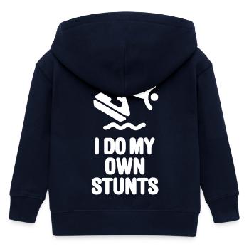 Jet-Ski PWC Jet-Boat Jetski I do my own stunts - Kids Organic Zip-up Hoodie by Stanley/Stella - navy - Back