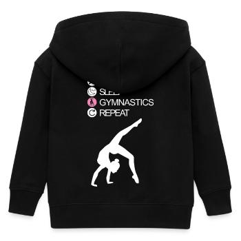 EAT SLEEP GYMNASTIC REPEAT Sportgymnastik Turnerin - Kinder Organic Kapuzenjacke Mini Cultivator von Stanley/Stella - Schwarz - Hinten