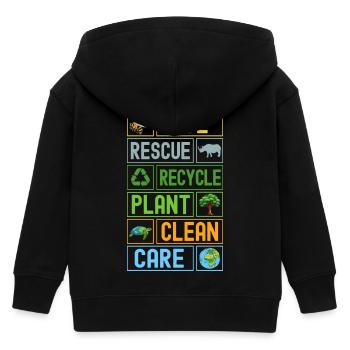 Speichern Retten Recyceln Anlage Saubere Pflege - Kinder Organic Kapuzenjacke Mini Cultivator von Stanley/Stella - Schwarz - Hinten